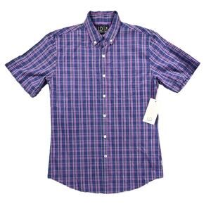 Luke & Dutch Men's Blue Plaid Button Down Shirt Size Small S New
